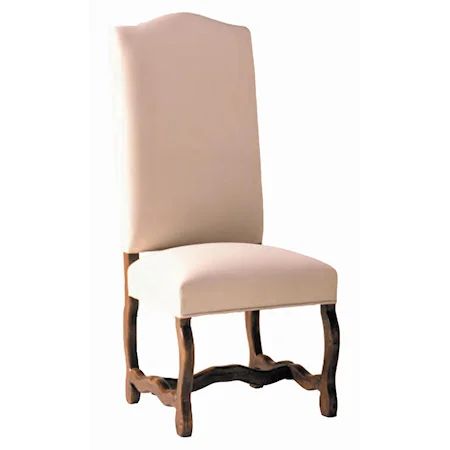 Country English Camelback Dining Side Chair